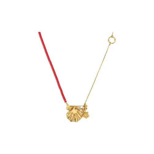 VERSACE Металлические ожерелья Мужской Красный Золотой