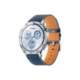 Синий, кнопка, натуральная кожа