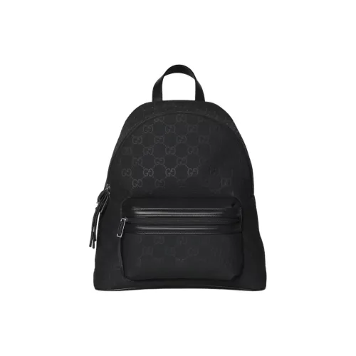 GUCCI GG Matte Rubber Fabric Backpack Medium Men's Black