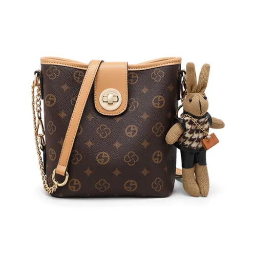 Crtnzo Kroez Сумка через плечо из синтетической кожи стандартная женская кофейного цвета