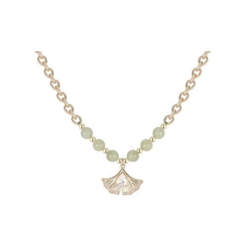 AJIDOU Гетианский нефрит + Синтетический кубический цирконий Ожерелье Женское