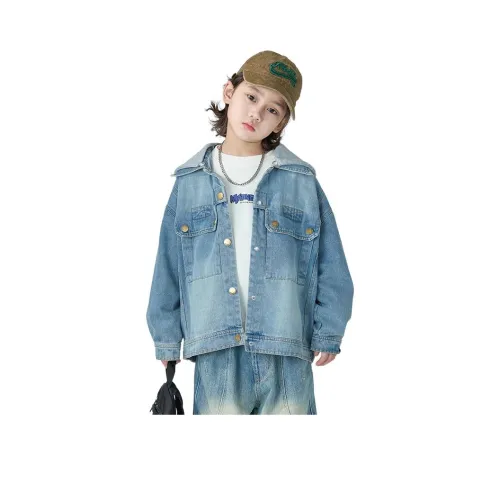 The panda is round Denim Jacket Blue Baby