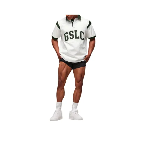 GYMSHARK Trail Зеленый/Мягкий Белый Мужская Поло