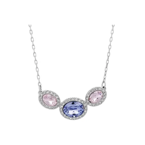Swarovski Искусственный Кристалл Камень Ожерелье с Родиевым Покрытием Женское Серебро