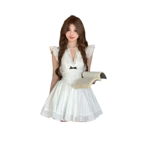 YICHEN Короткое платье с короткими рукавами женское