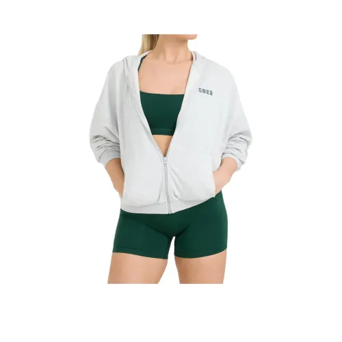 ONER ACTIVE Легкий толстовка с молнией Through с напечатанным логотипом женская серый