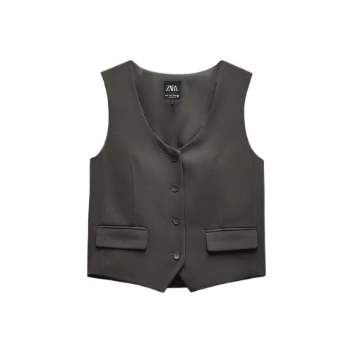 ZARA Серо-голубые Женские Майки