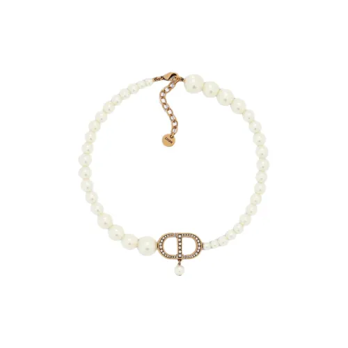 DIOR 30 Montaigne Металл Кристалл Смола Жемчужные ожерелья Женские Белые