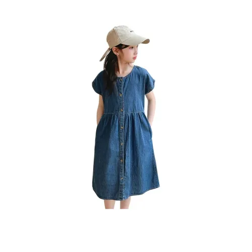 TONGGENI Детское платье для подростков джинсовый синий