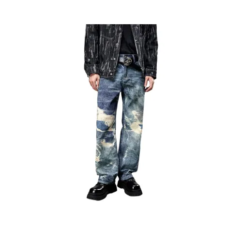 NVRFRGT Винтажные синие мужские джинсы