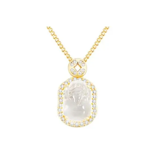 FUJA Цветное глазурное нефритовое ожерелье для женщин