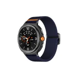 Темно-синий, эластичный нейлон, голова быка, пуговица