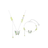 Дикий чай, ожерелье с бабочкой + браслет