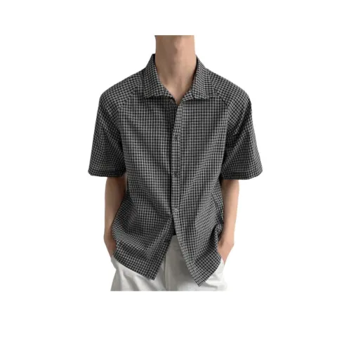 SHIQUANYI Черно-белая клетка Унисекс Рубашки