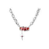 [Змея Обернутый Искра Звезда Ожерелье] Красный