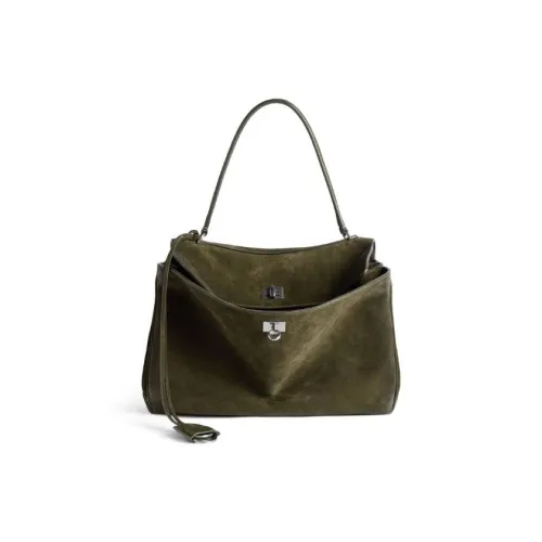 Balenciaga Rodeo Восковая замша с замшей Телячья кожа Сумка Средний Женские Хаки