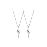 Серебряное ожерелье с крестом (1 пара)