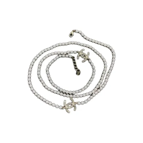 CHANEL Стекло Жемчужные ожерелья Женское Белое