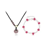 Розовый Мирный Ожерелье с застежкой + Браслет