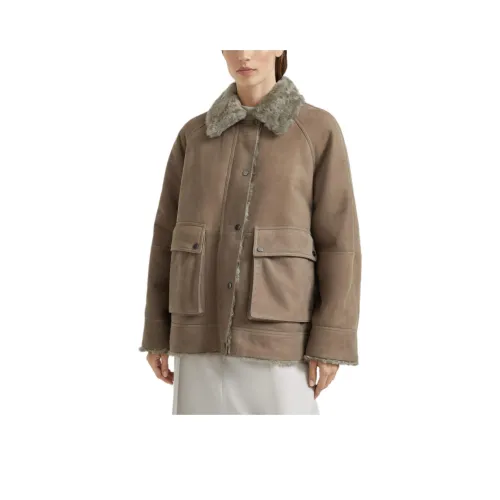 BRUNELLO CUCINELLI Кожа Куртка Женская