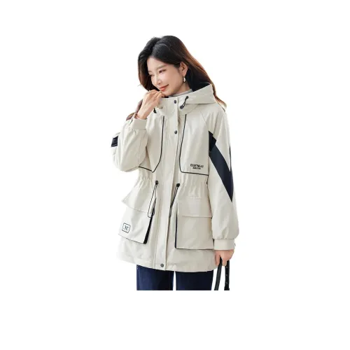 TERRE BLEUE Хлопковый пуховик Женская Белая