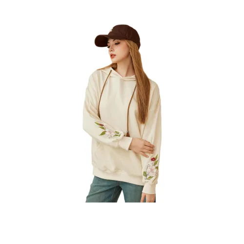 FAWENXIANGZI Свитшот Свободного кроя Женский Экрю