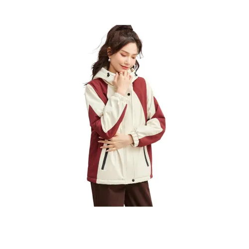 TERRE BLEUE Хлопковый пуховик женский красный