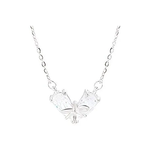 HOLLY RYAN Элегантность Сладкий стиль Принцесса в бегах Delicate Sparkling Bowknot Heart Necklace Women's