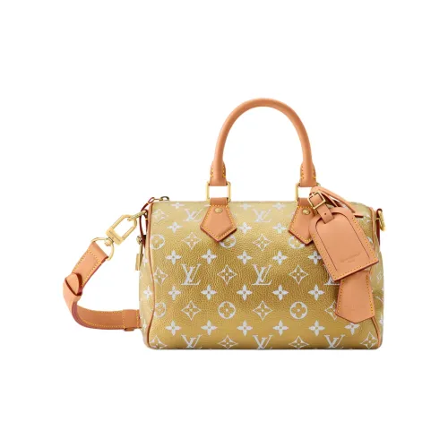 LOUIS VUITTON NIGO Collaboration Speedy Телячья кожа Сумка через плечо Сумка Мужская Желтая