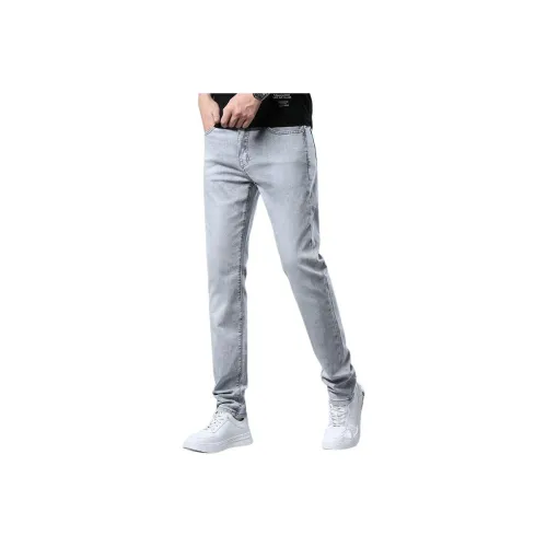JIKENDI Светло-серый Мужские Джинсы