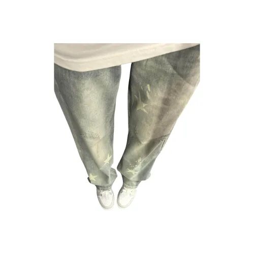 GANGZAI Грязно-желтые унисекс джинсы