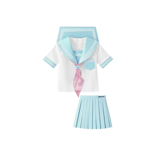 ZHIBANCHENG Светло-синий Женские Комплекты с юбкой