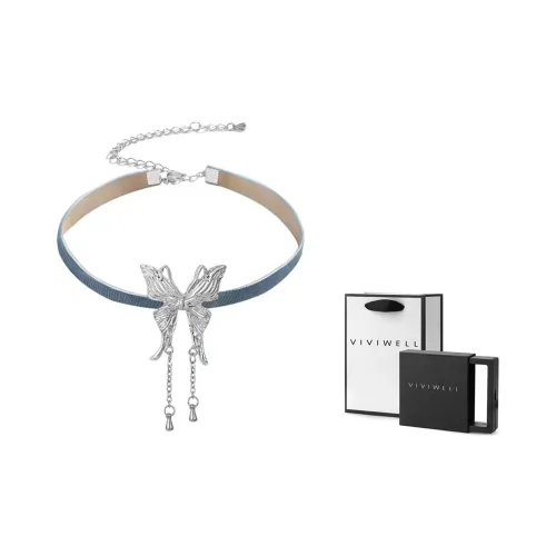 VIVIWELL Сплав Ожерелье Синее Женское