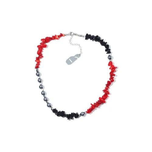 Get'em ON Черная Оболочка Бусина Черный Галька Ожерелье Унисекс