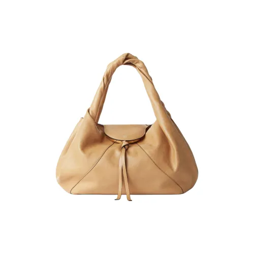 FENDI Телячья кожа Одно плечо Сумка Большая Женская Светлый Умбра