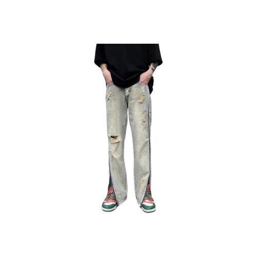 SOUL WORKER Светло-синие унисекс джинсы