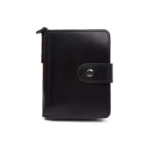 Old Man's Head Кошелек из крупнозернистой текстуры коровьей кожи унисекс черный кофейный коричневый