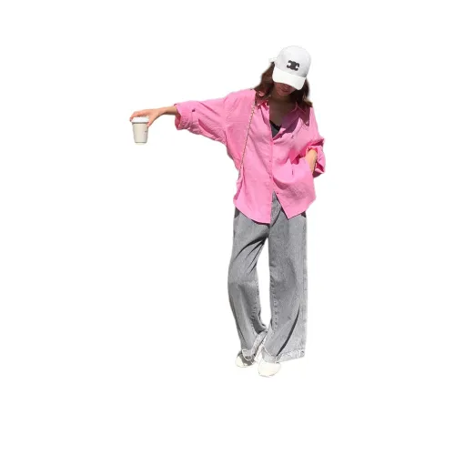 NANING9 Розовые Женские Рубашки