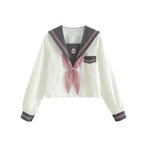 Luohua Candy Nara Вишня Серый Длинный Sleeved Одиночная пара + Золотая рыбка Узел Женская униформа