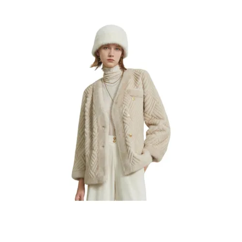 Anmani Абрикосовый Желтый Женские Меховые изделия