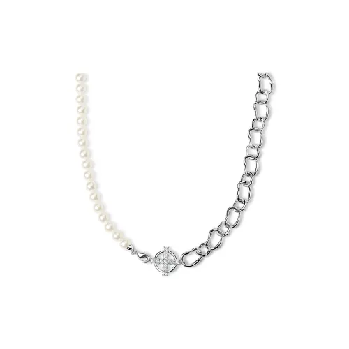 Arsis Pearl Zircon Necklaces Unisex Silver Арсис Перламутровый Циркон Ожерелье Унисекс Серебряный
