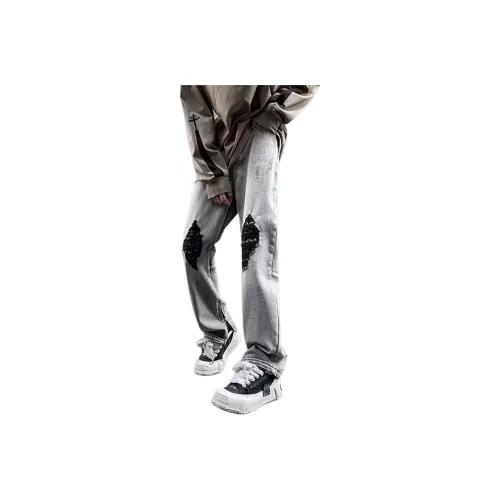 PAINT STAIN Черный Серый Цвет Унисекс Джинсы