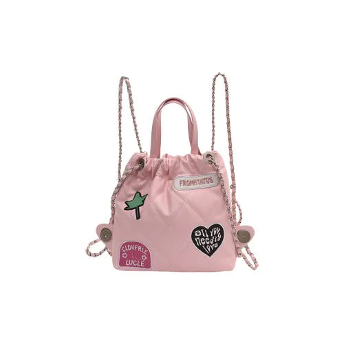 Dusen Kangaroo ПУ (полиуретан) Рюкзак Стандартный Женский Черный Розовый