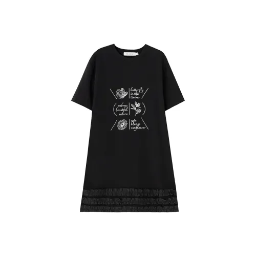 SOON FLOWER Короткий рукав Платье Женское