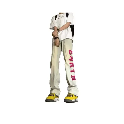 PISYPOX Грязно-желтые унисекс джинсы