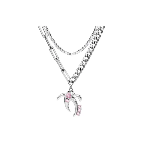 ENFANTIN Белое золото с покрытием медный с цирконием ожерелья унисекс серебряный