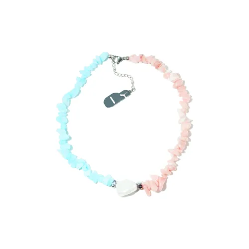 Get'em ON Розовый Синий Галька Белый Электроплазменная Оболочка Бусина Нержавеющая Сталь Ожерелье Унисекс