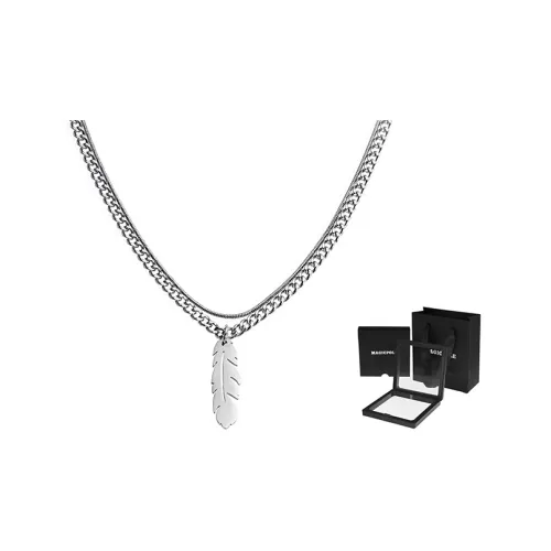 MAGICPOLE Титановая сталь Ожерелье Двойное Перо Унисекс