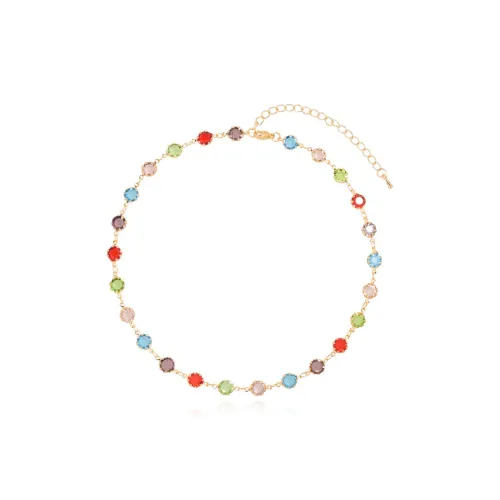 AWE Цветной страз Дофамин Colorful Роскошь Дизайн Цепочка на ключицу Женские