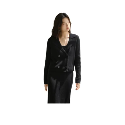 SNOWFORTE Cropped Coat Women's Obsidian Black SNOWFORTE Укороченное пальто женское цвет обсидиан черный